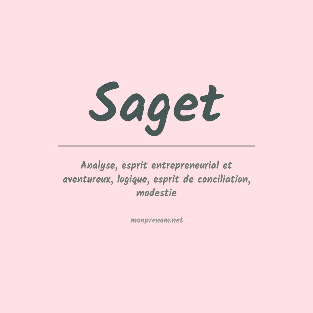 Signification du prénom Saget