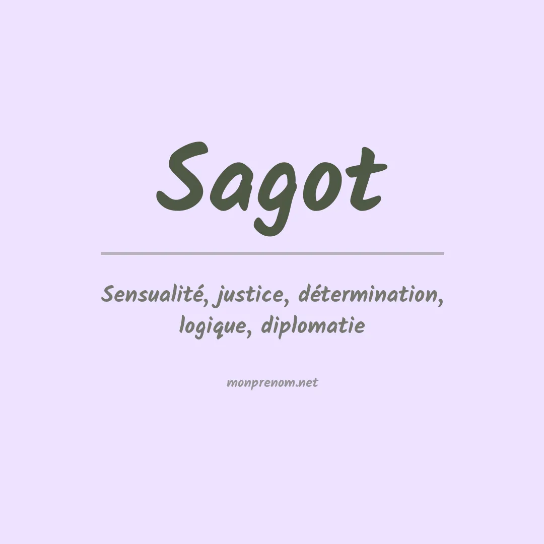 Signification du prénom Sagot