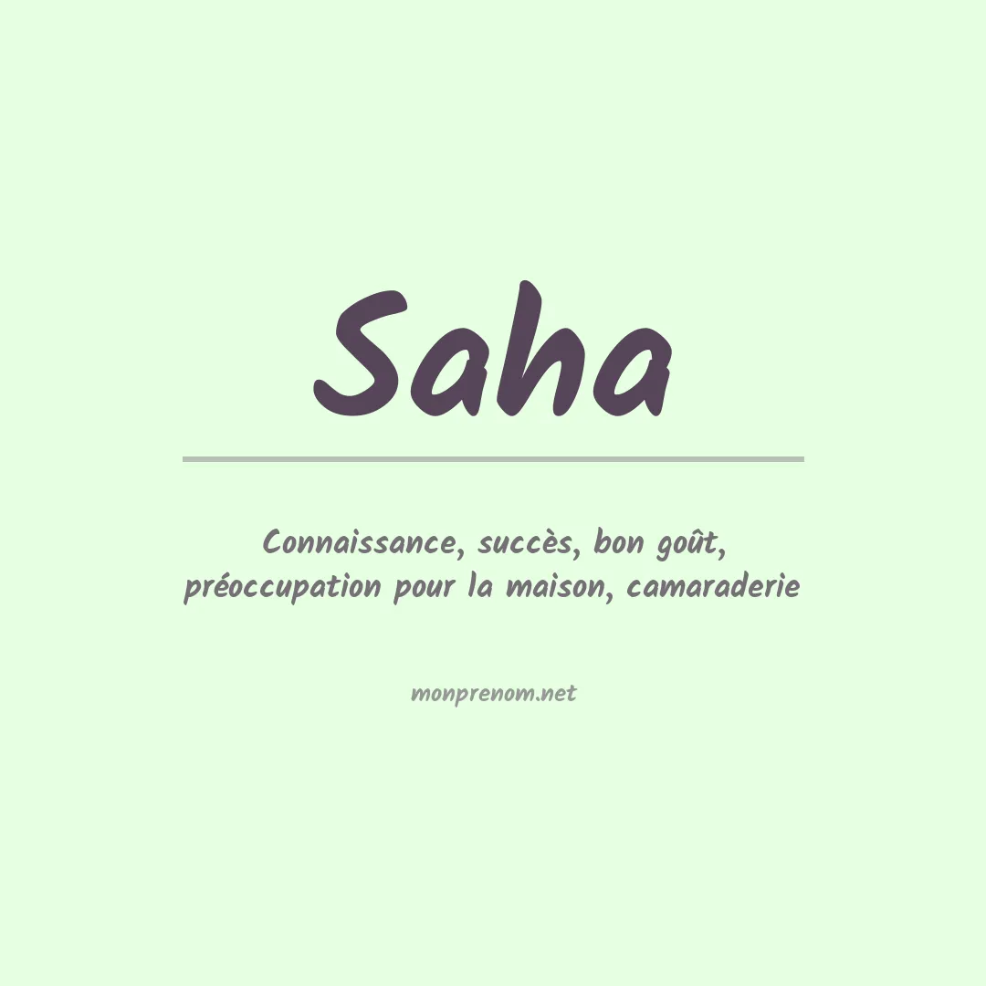 Prénom Saha