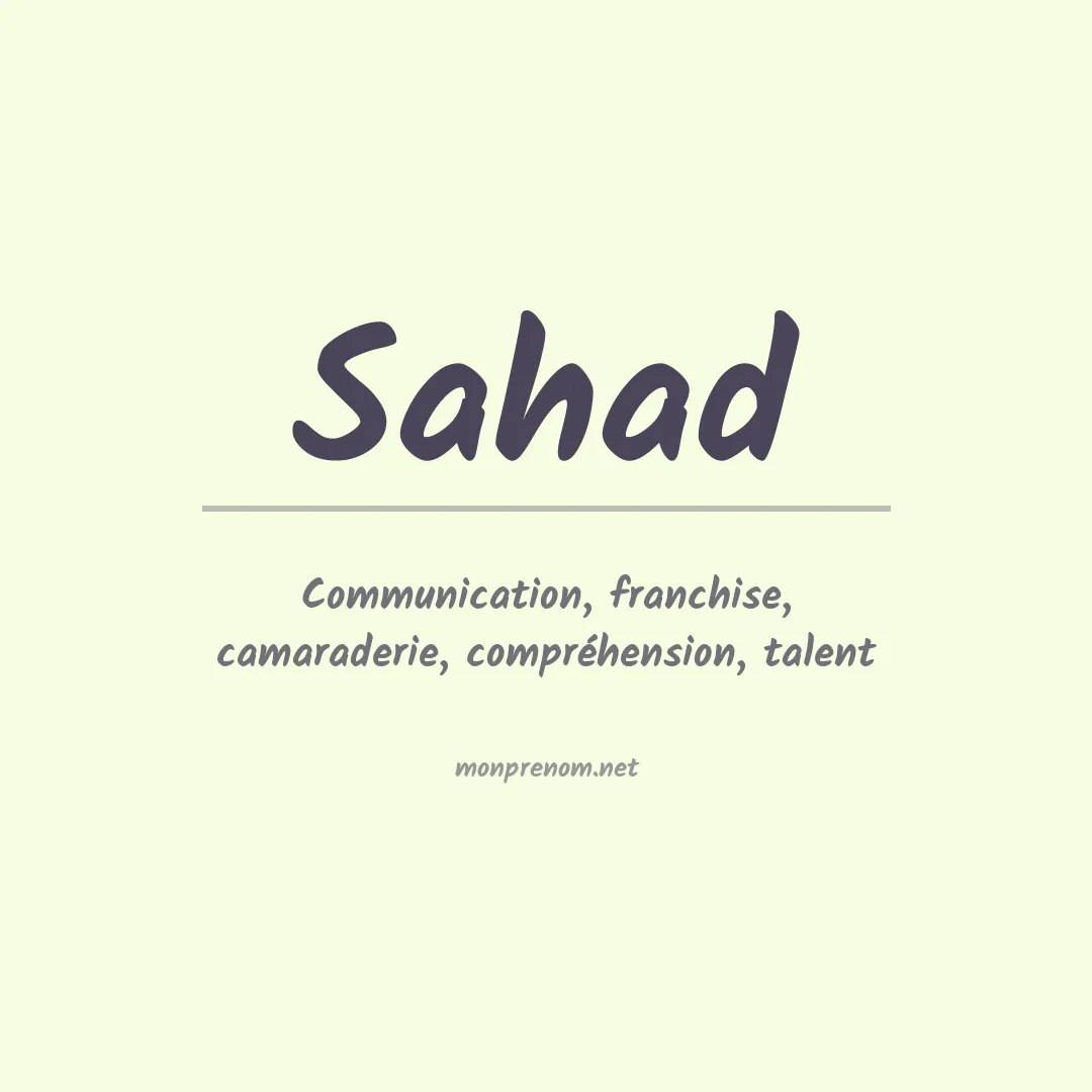 Prénom Sahad