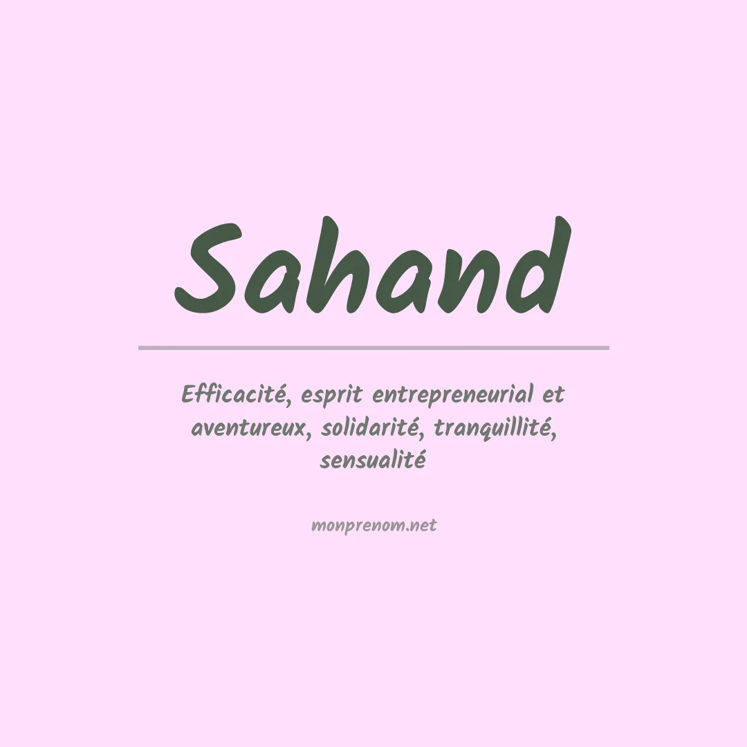 Signification du prénom Sahand