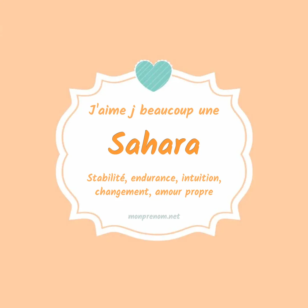 J'aime beaucoup Sahara