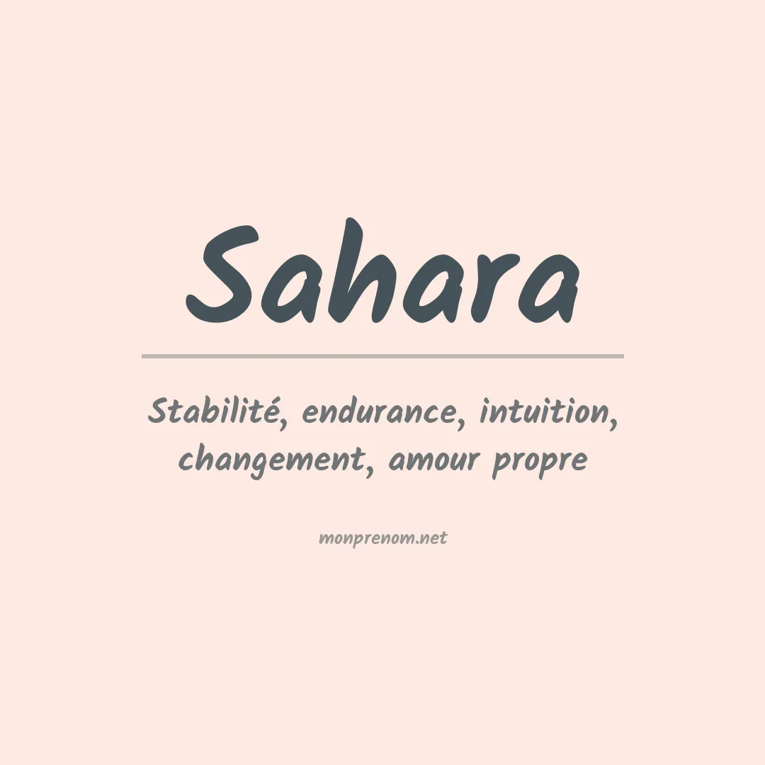 Prénom Sahara