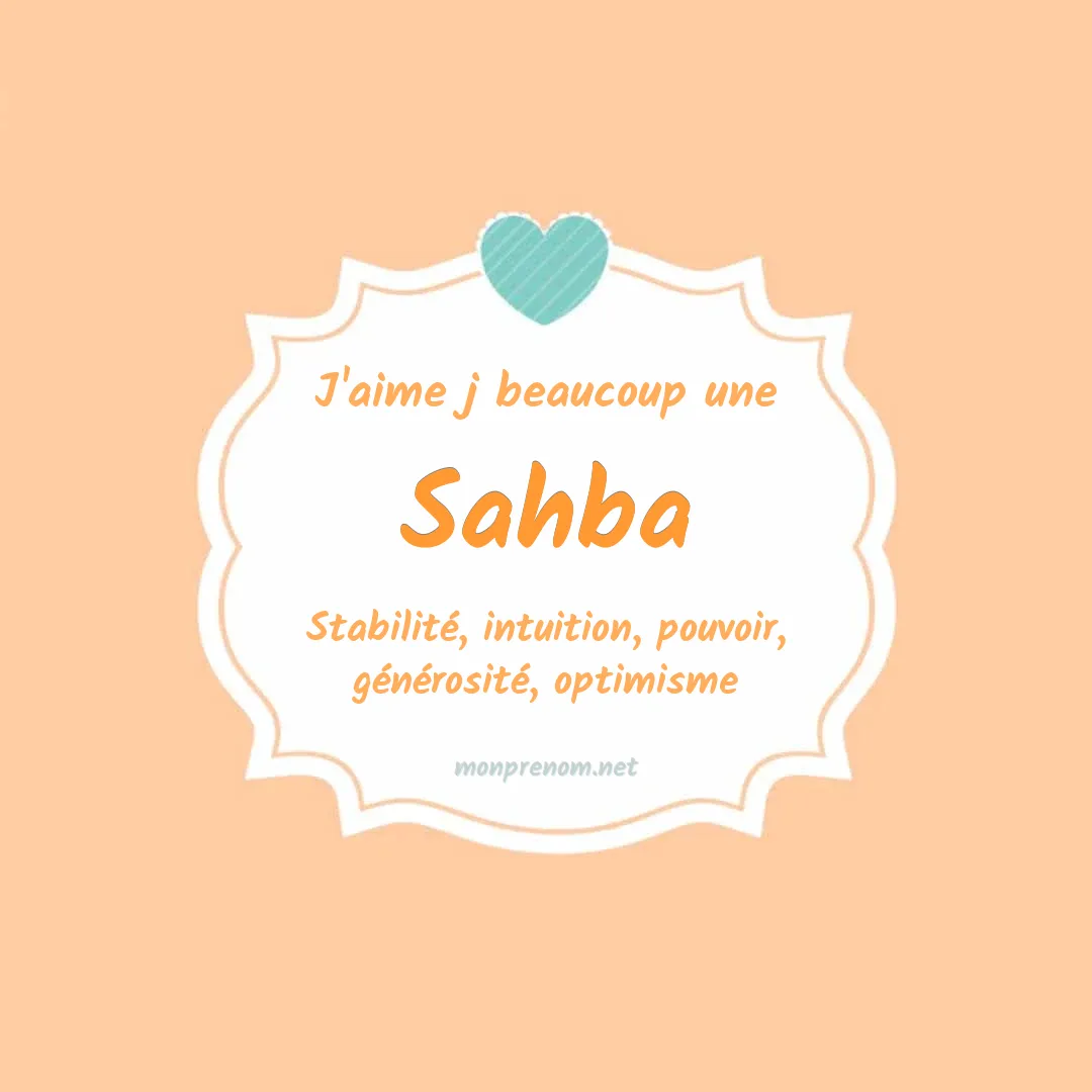J'aime beaucoup Sahba