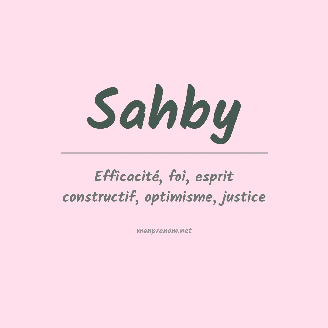 Signification du prénom Sahby