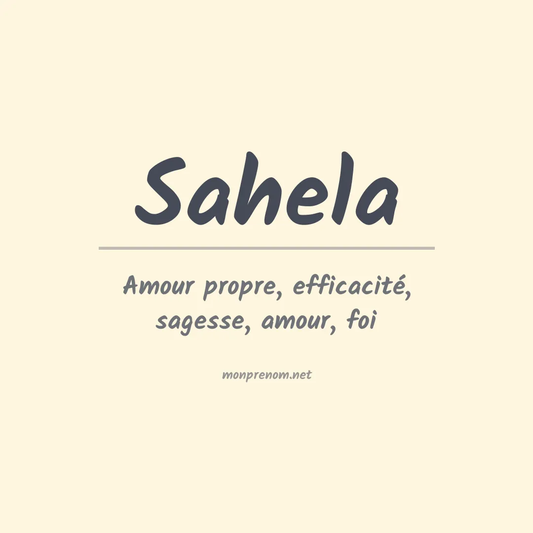 Signification du prénom Sahela