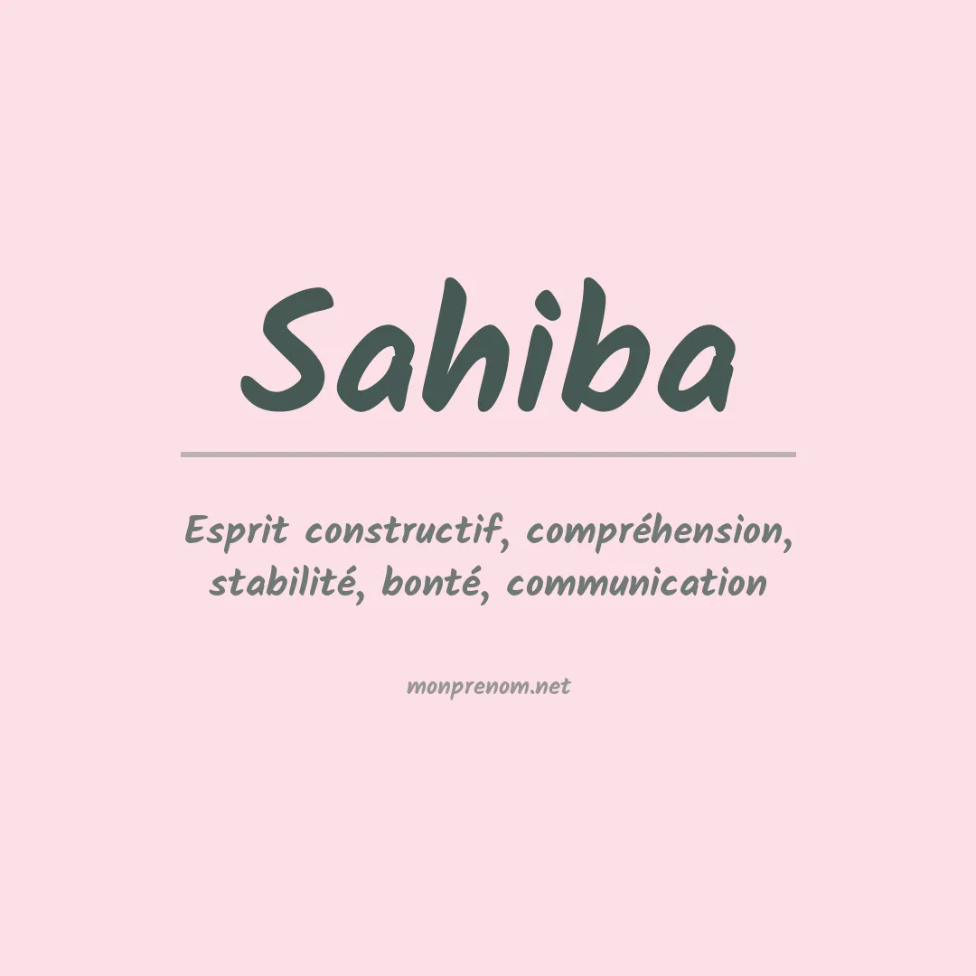 Signification du prénom Sahiba