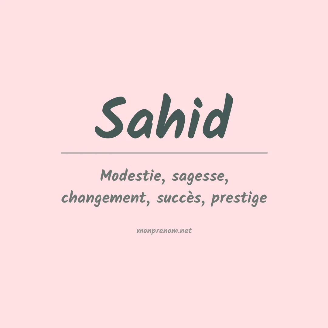 Prénom Sahid