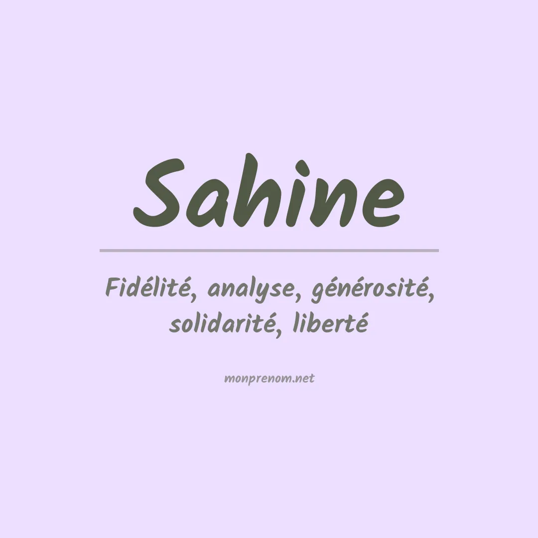 Signification du prénom Sahine