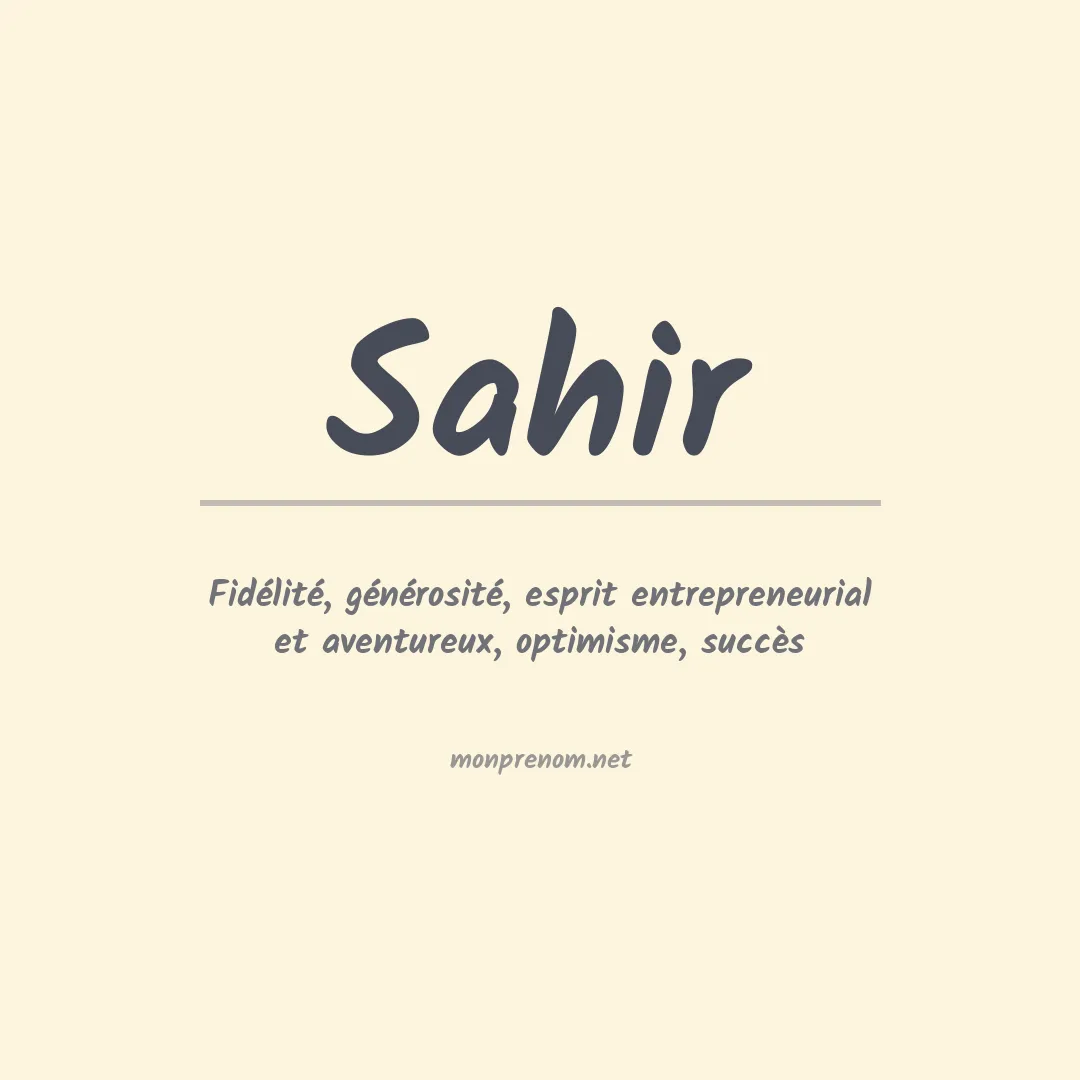 Prénom Sahir