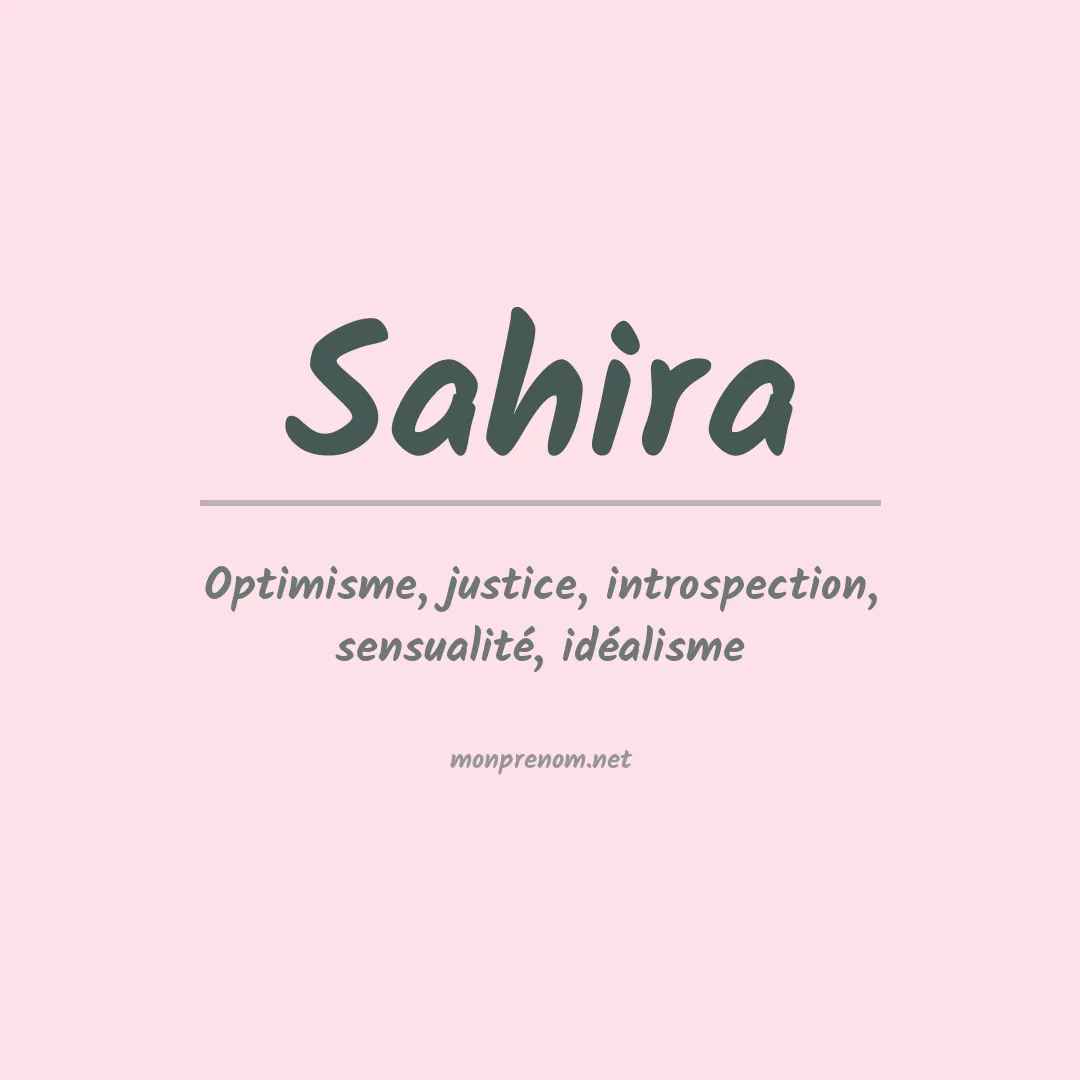 Signification du prénom Sahira