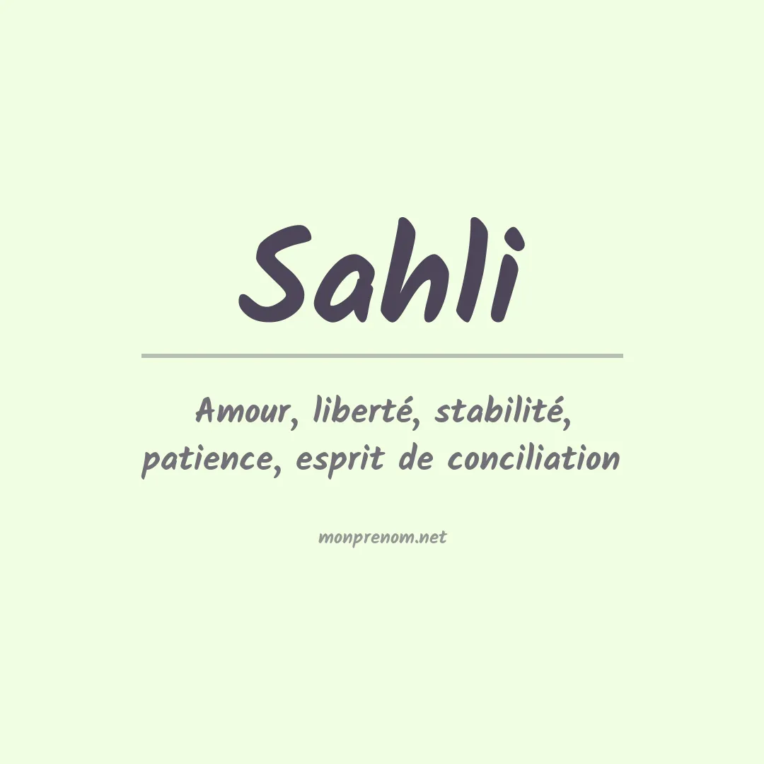 Prénom Sahli