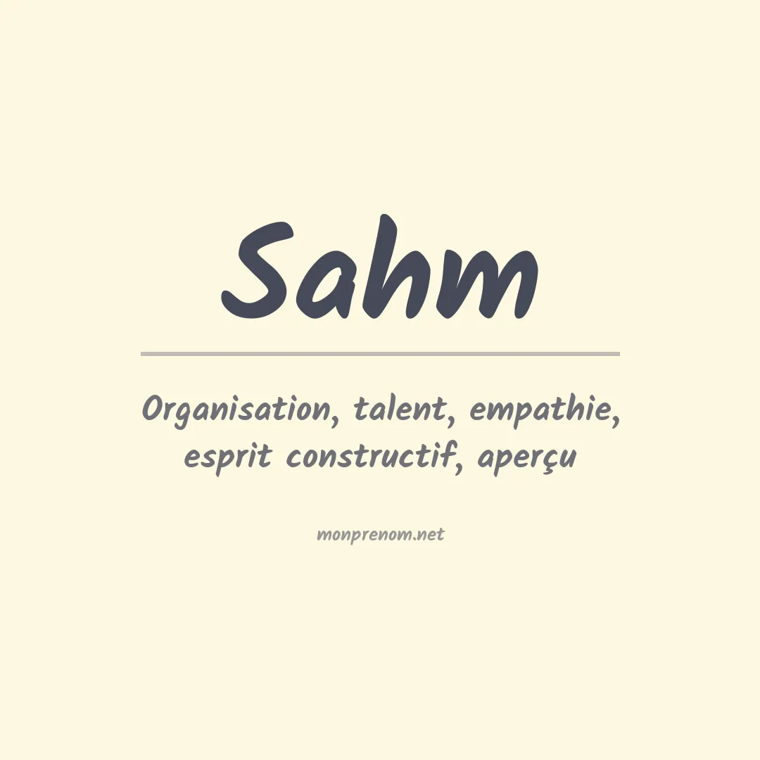 Prénom Sahm
