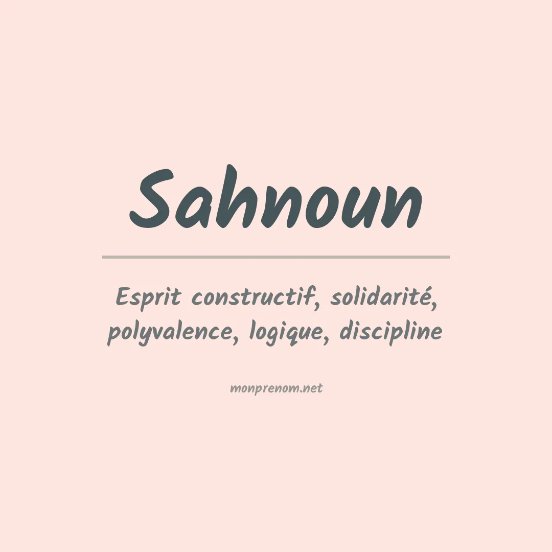 Signification du prénom Sahnoun