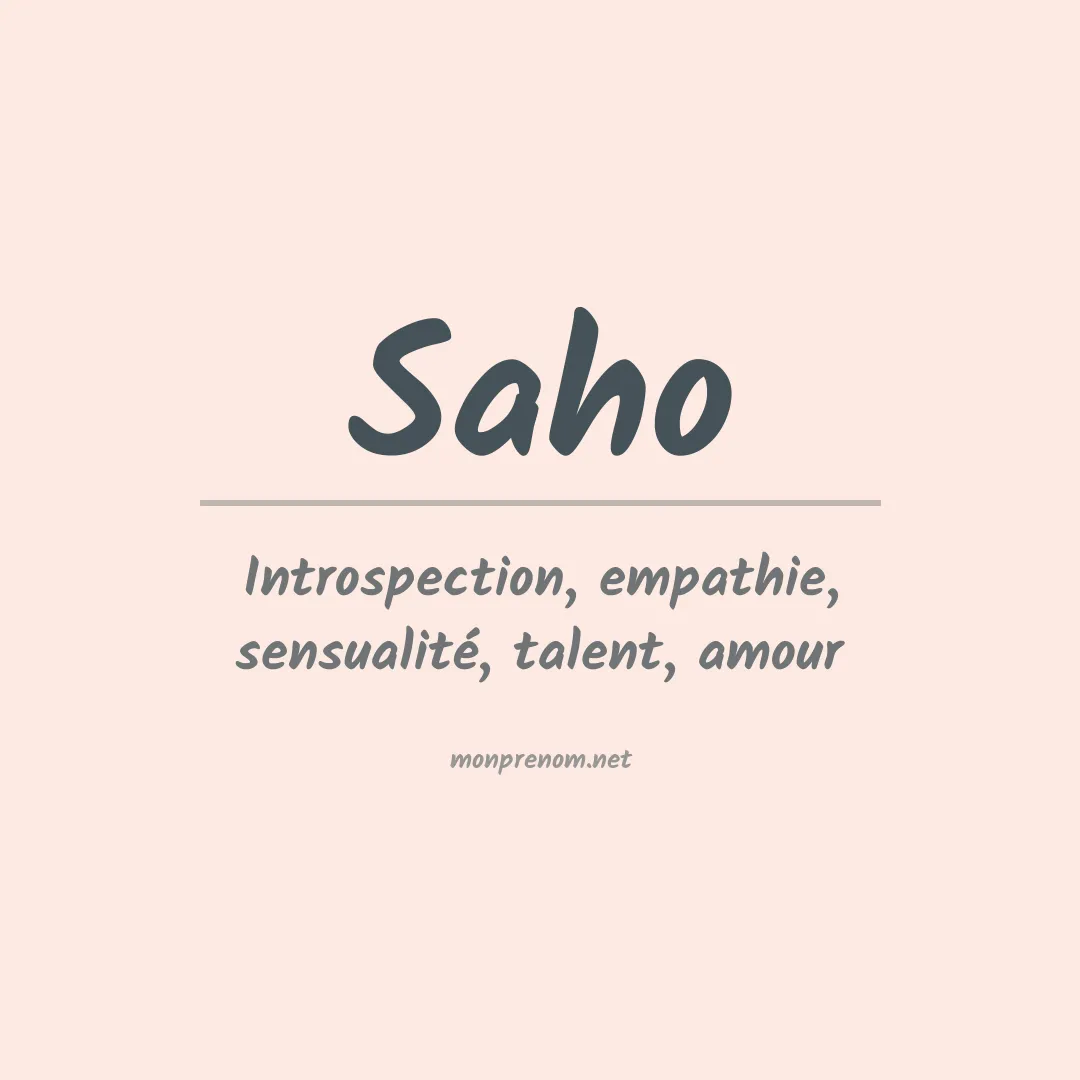Signification du prénom Saho