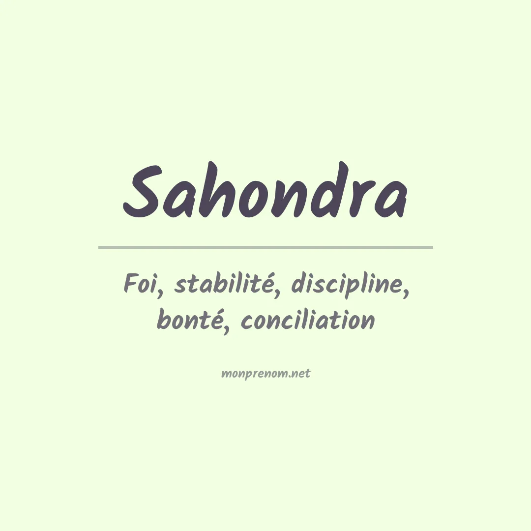 Signification du prénom Sahondra