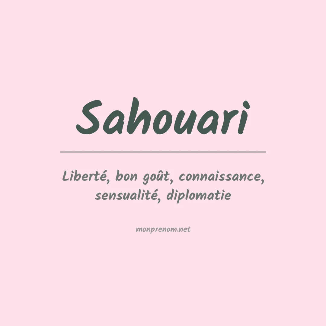 Prénom Sahouari