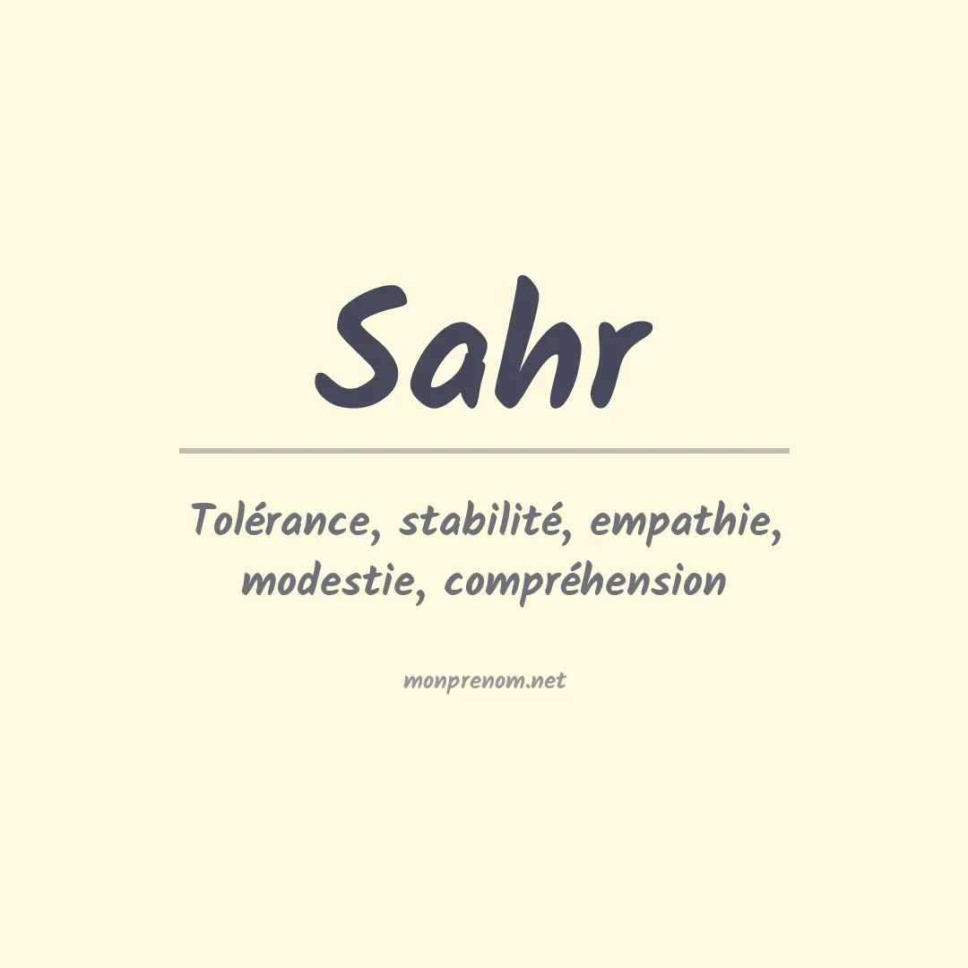 Prénom Sahr