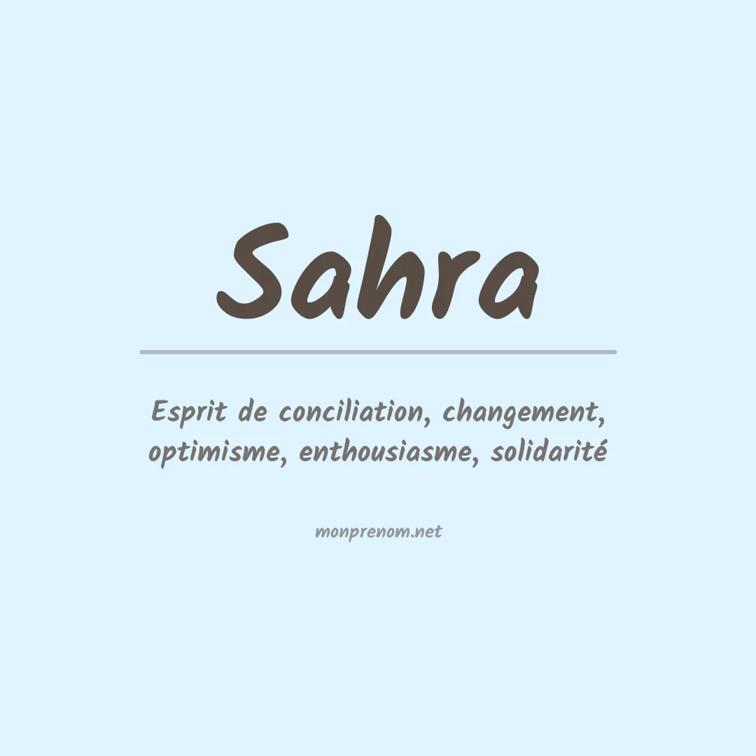 Prénom Sahra