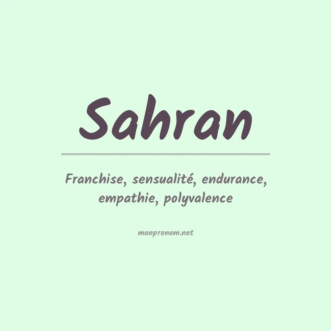 Signification du prénom Sahran