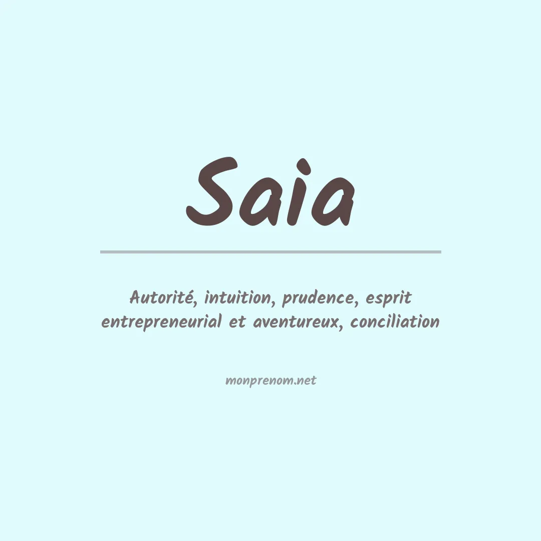 Prénom Saia