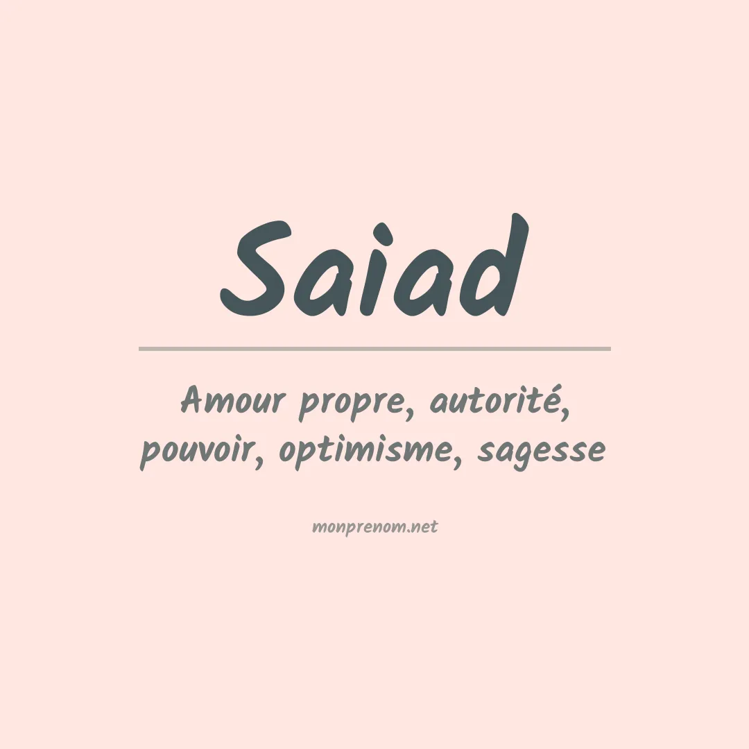 Prénom Saiad