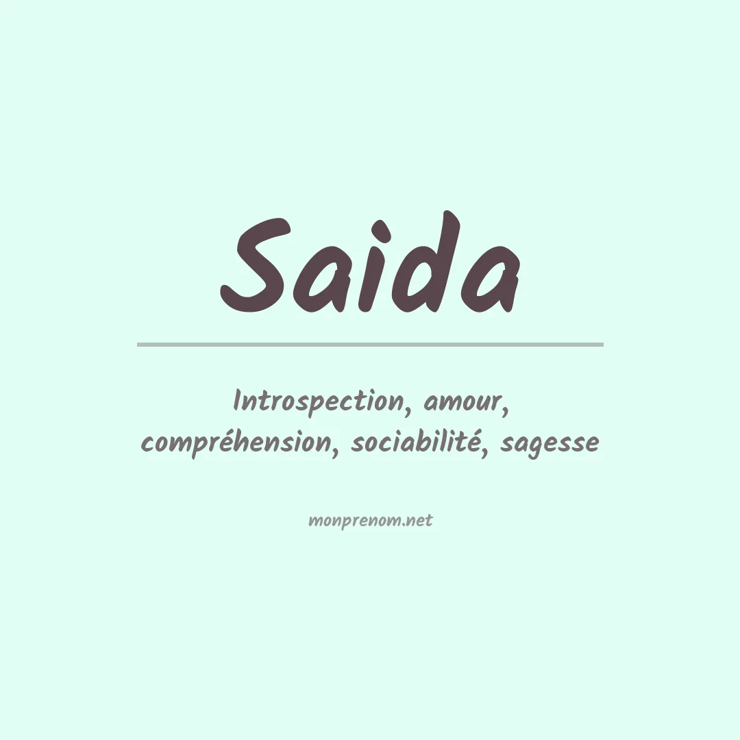 Prénom Saida