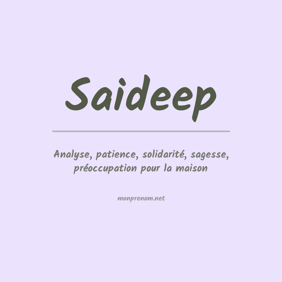 Signification du prénom Saideep