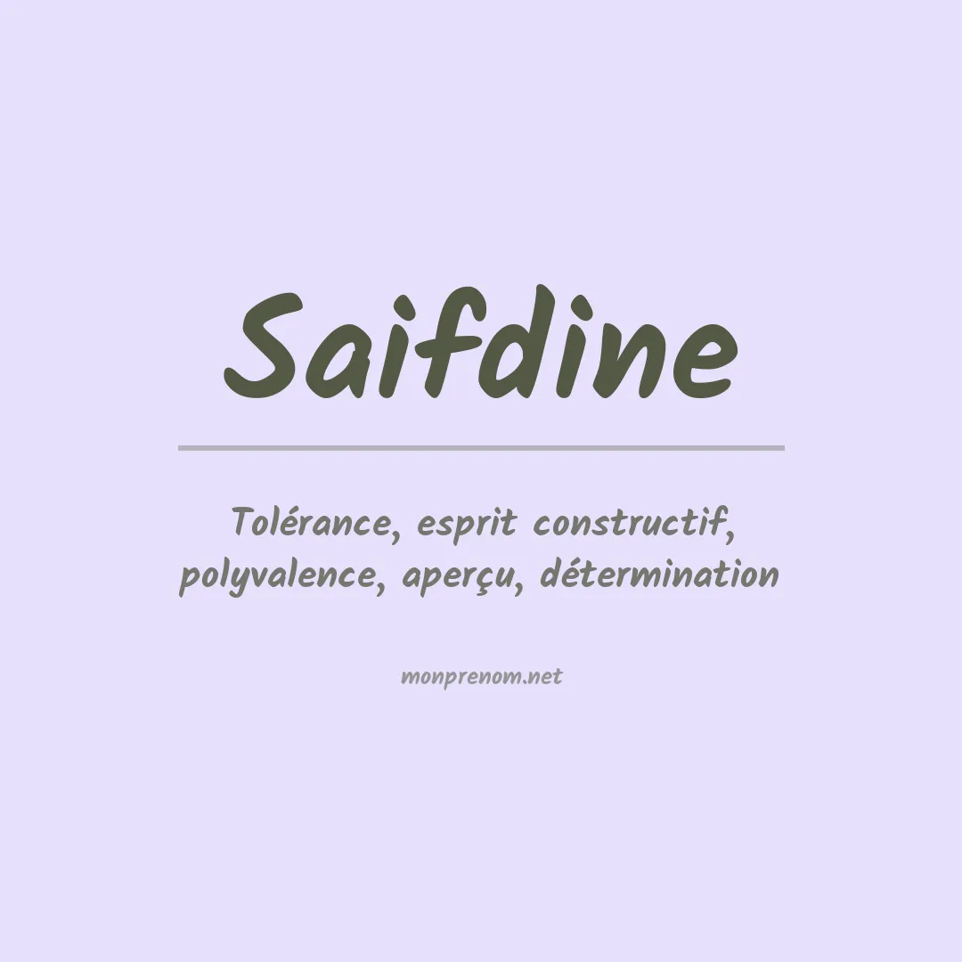 Signification du prénom Saifdine