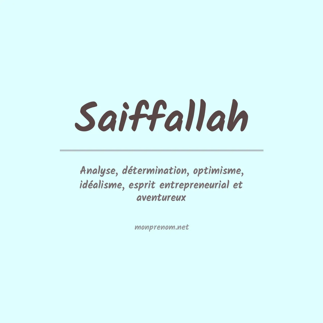 Prénom Saiffallah