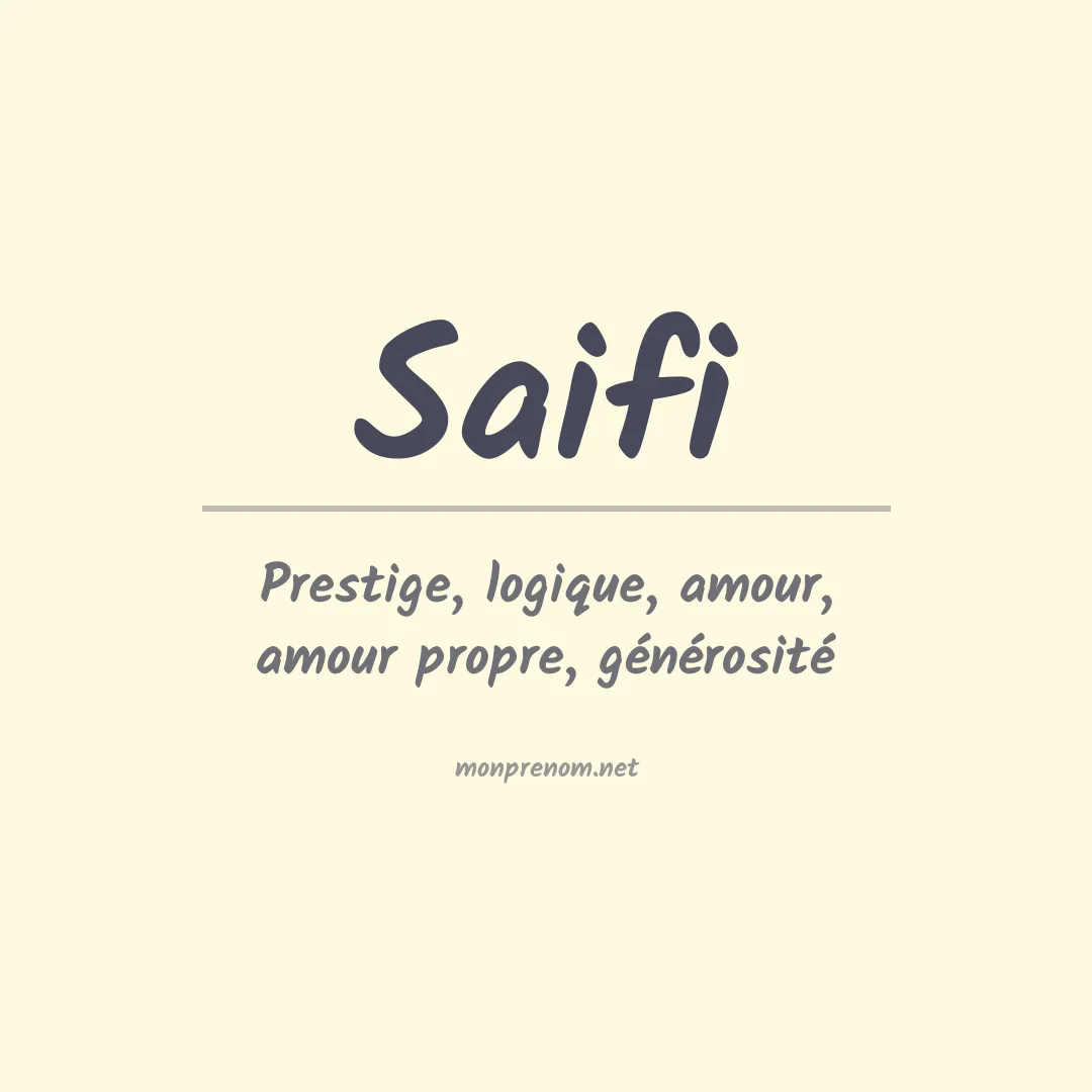 Prénom Saifi