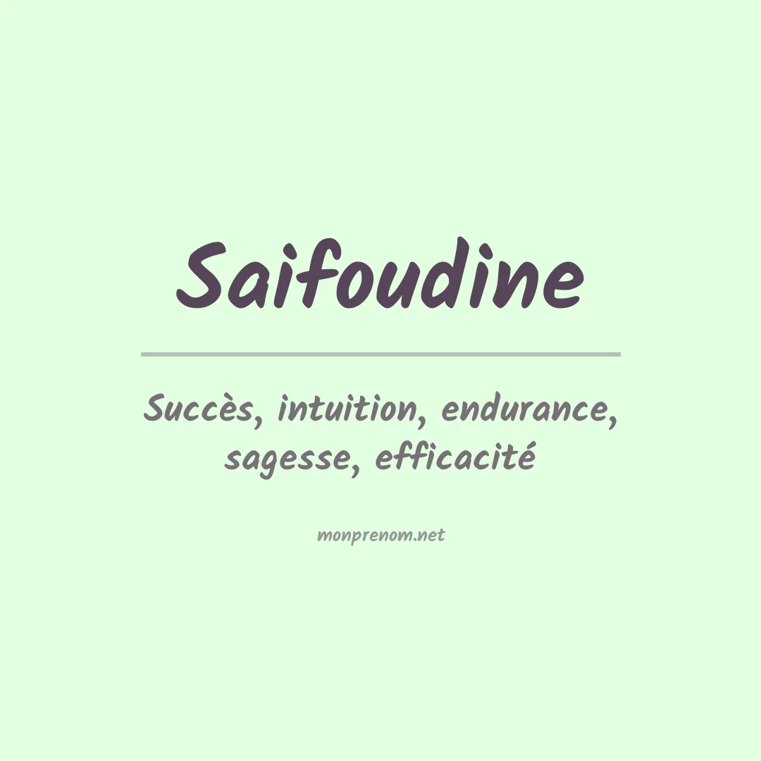 Signification du prénom Saifoudine