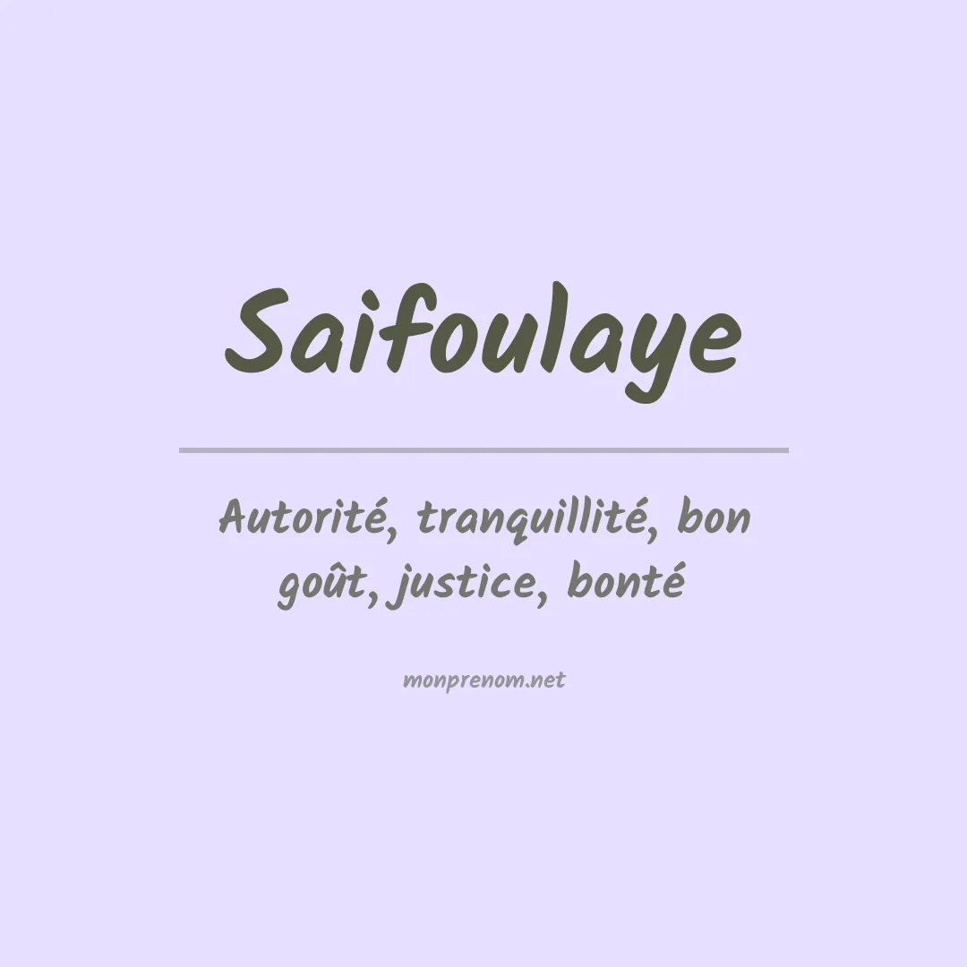 Signification du prénom Saifoulaye