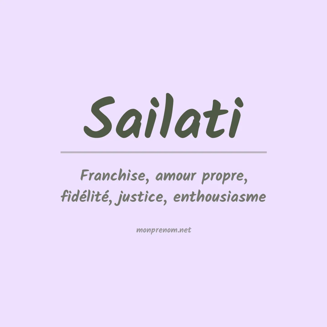 Signification du prénom Sailati