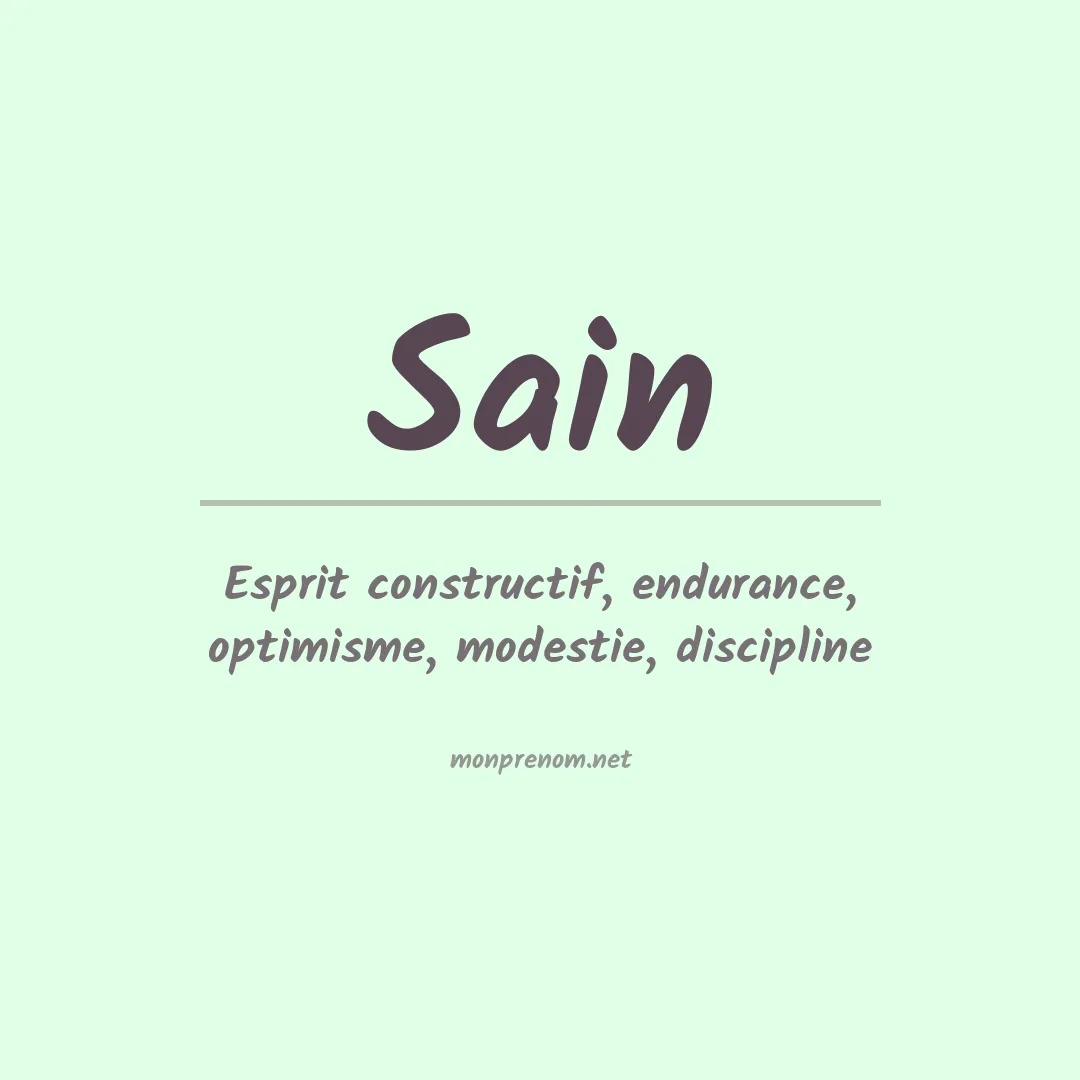 Prénom Sain