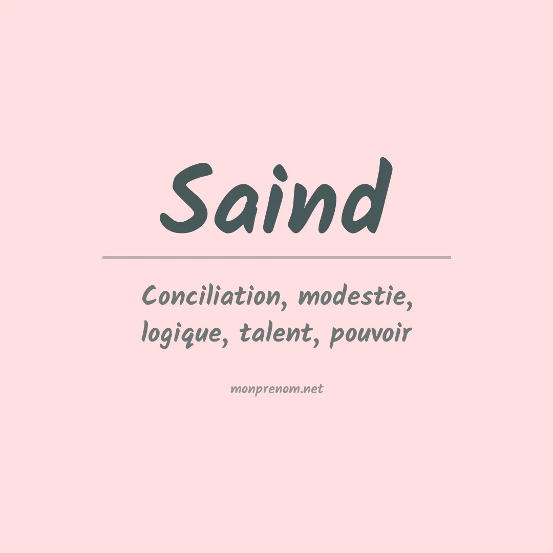 Signification du prénom Saind