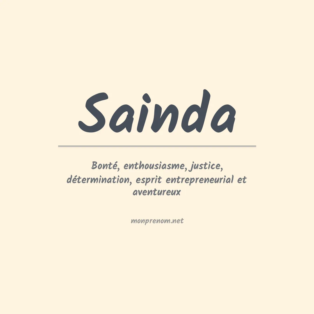 Signification du prénom Sainda