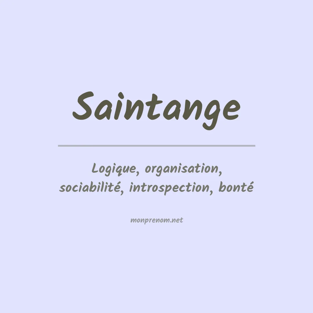 Signification du prénom Saintange