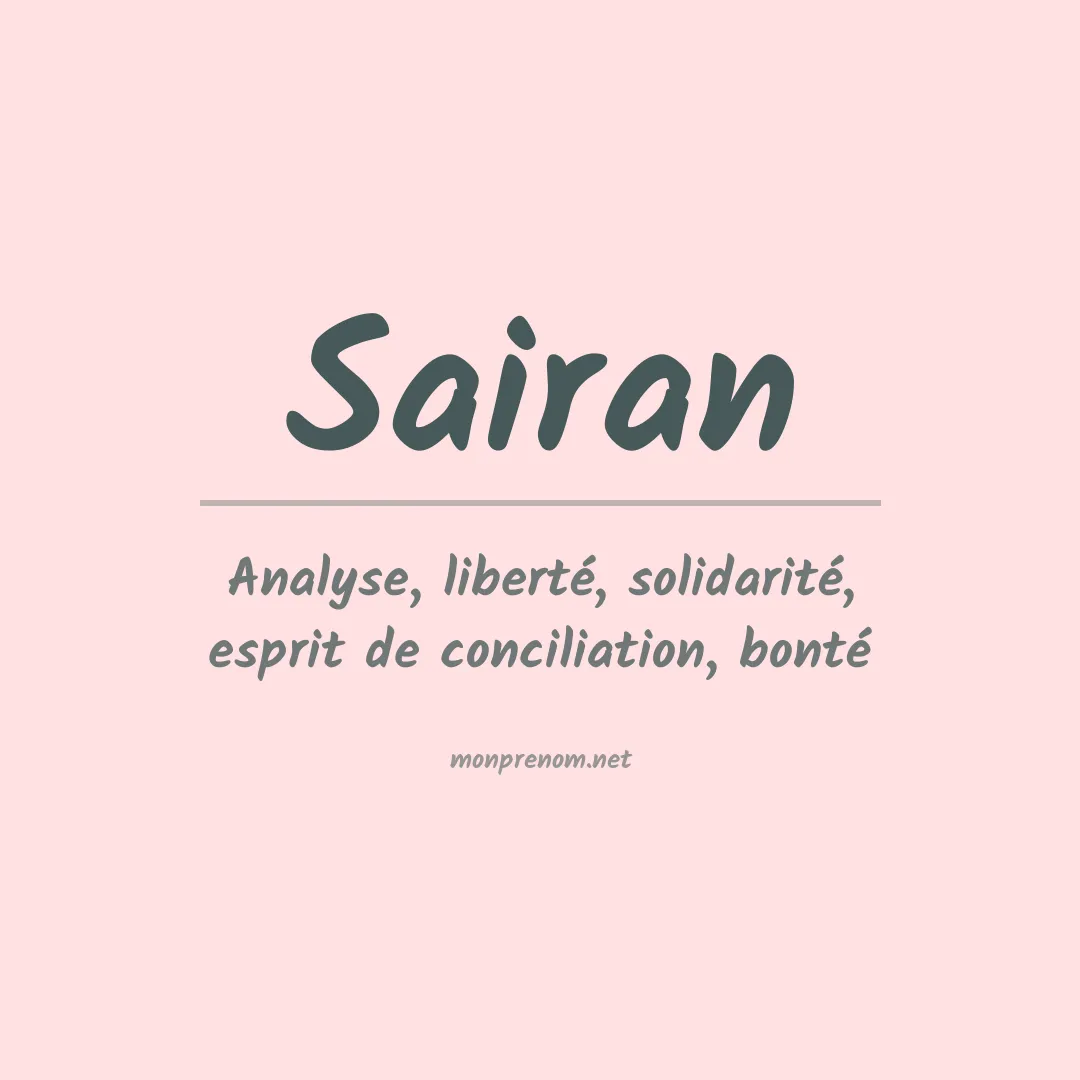 Signification du prénom Sairan