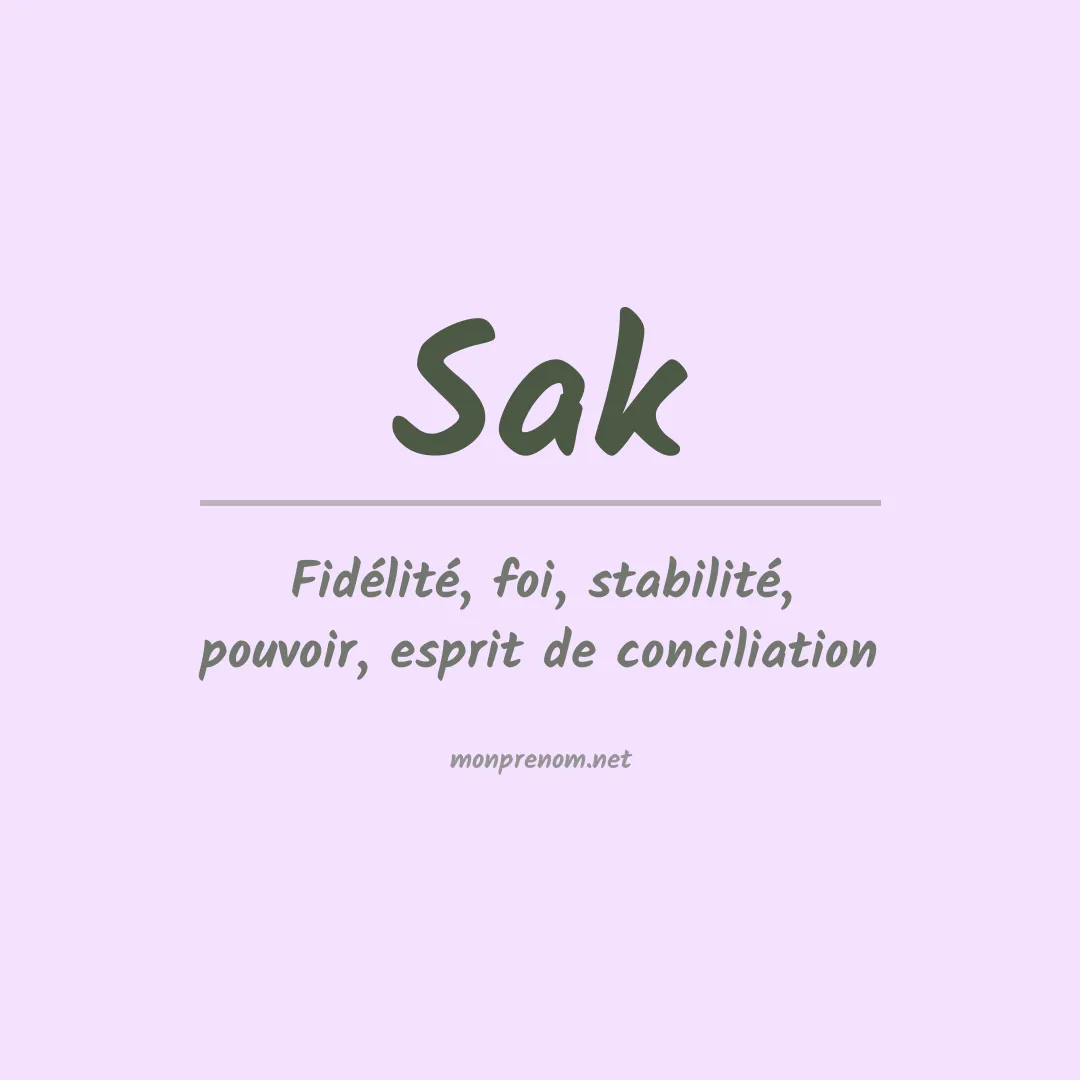 Prénom Sak