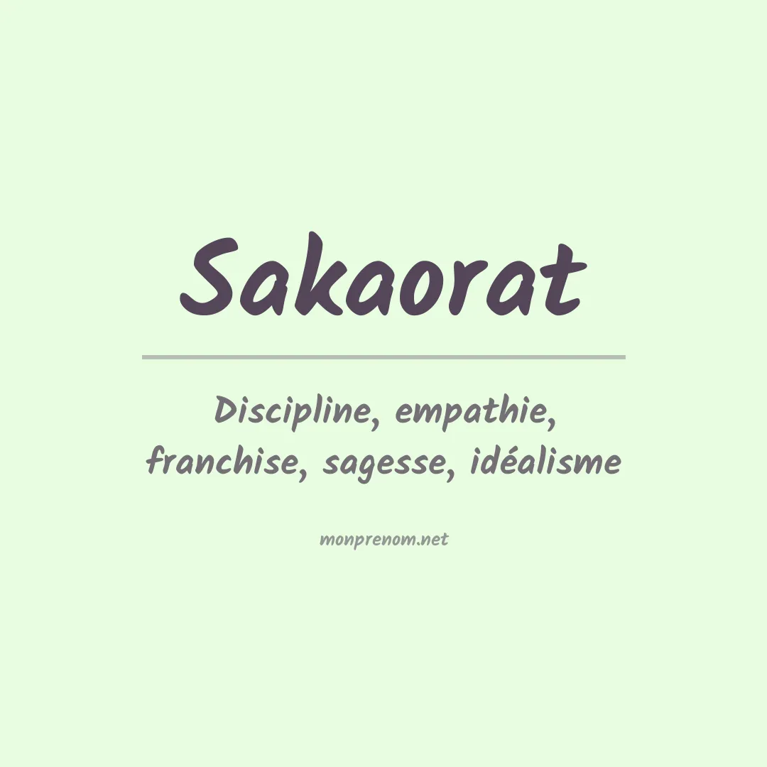 Prénom Sakaorat