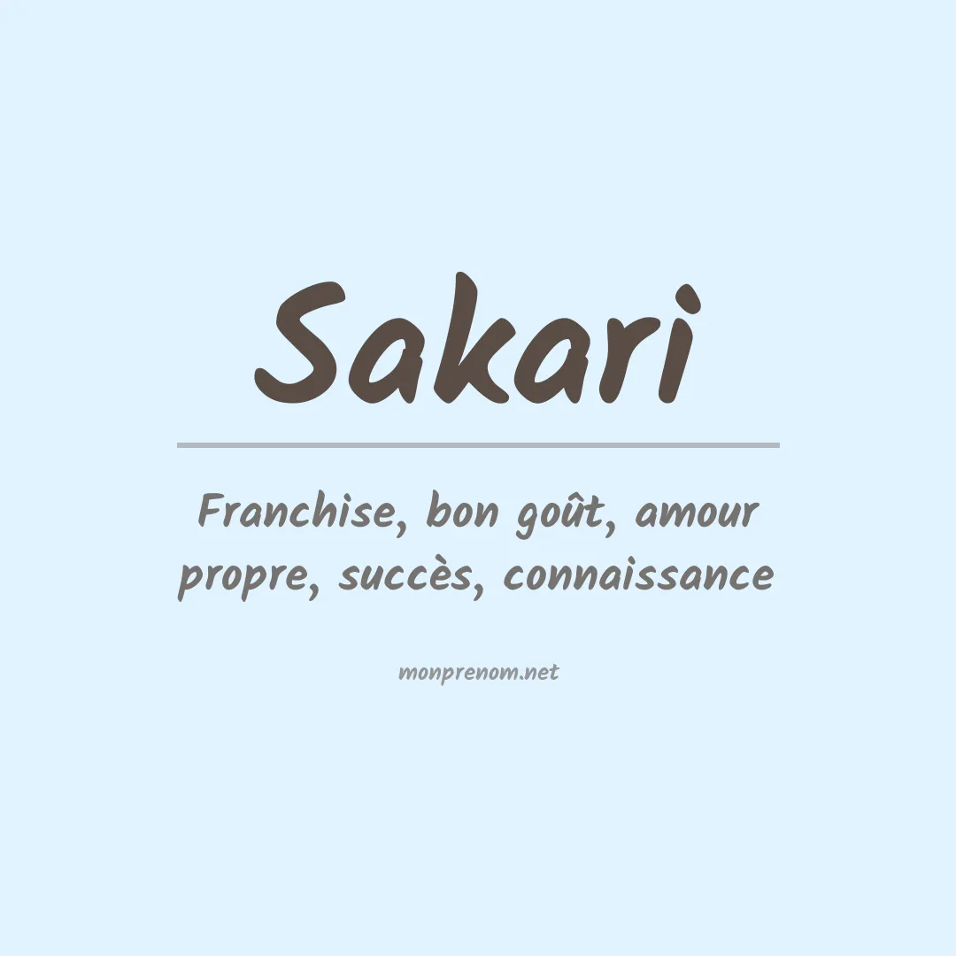 Signification du prénom Sakari