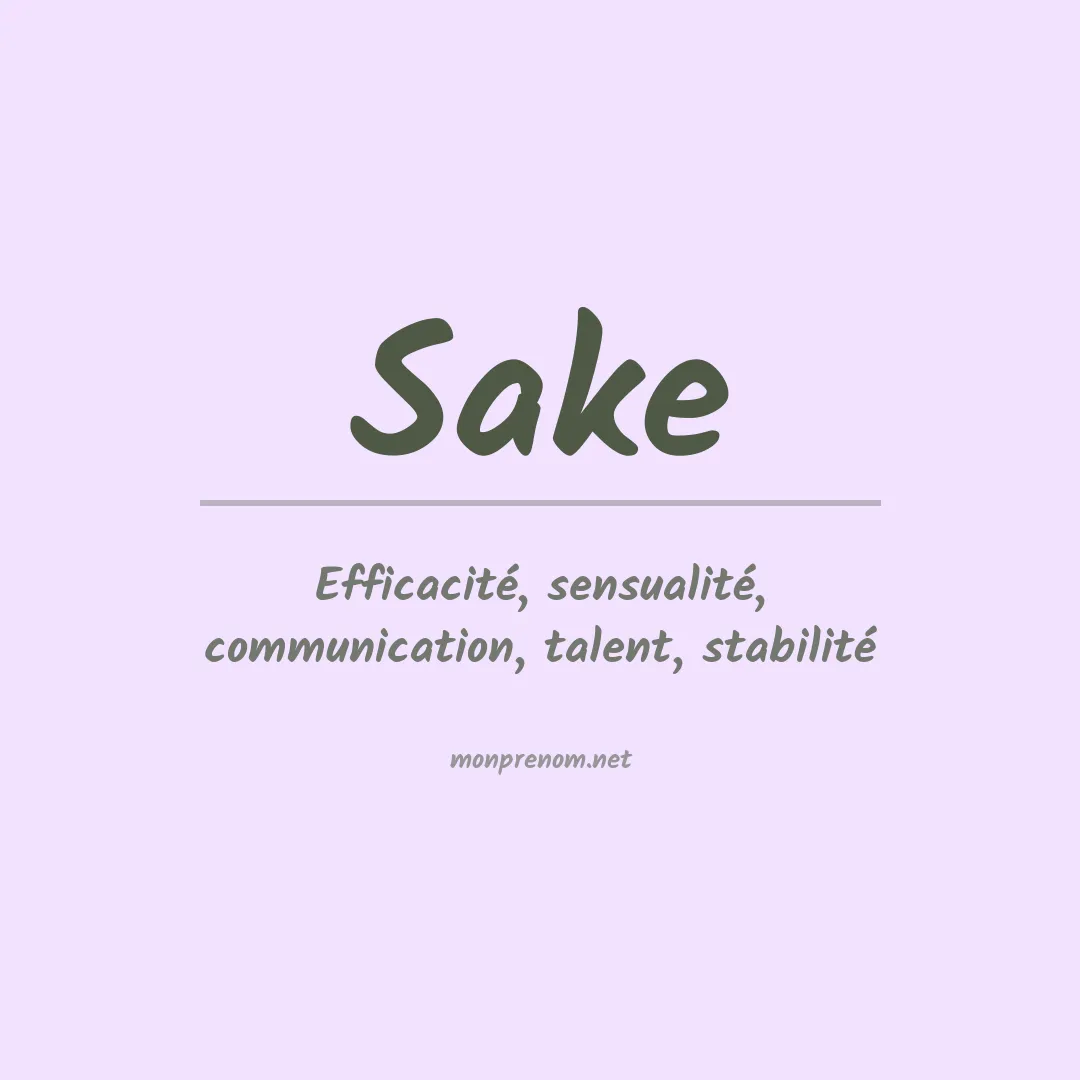 Signification du prénom Sake