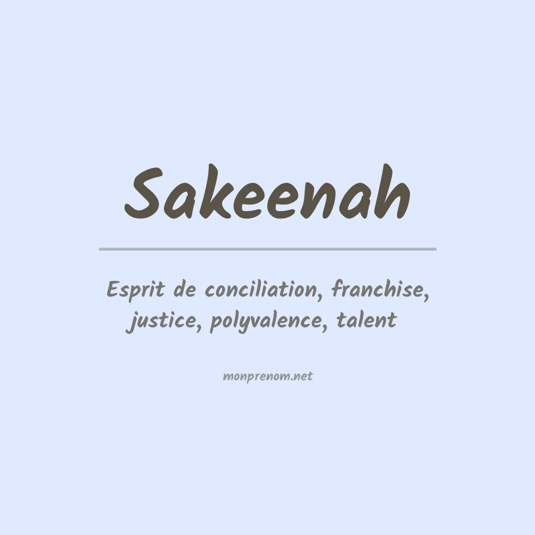 Signification du prénom Sakeenah
