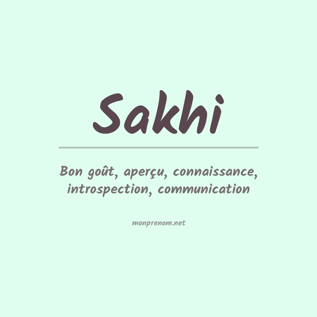 Prénom Sakhi