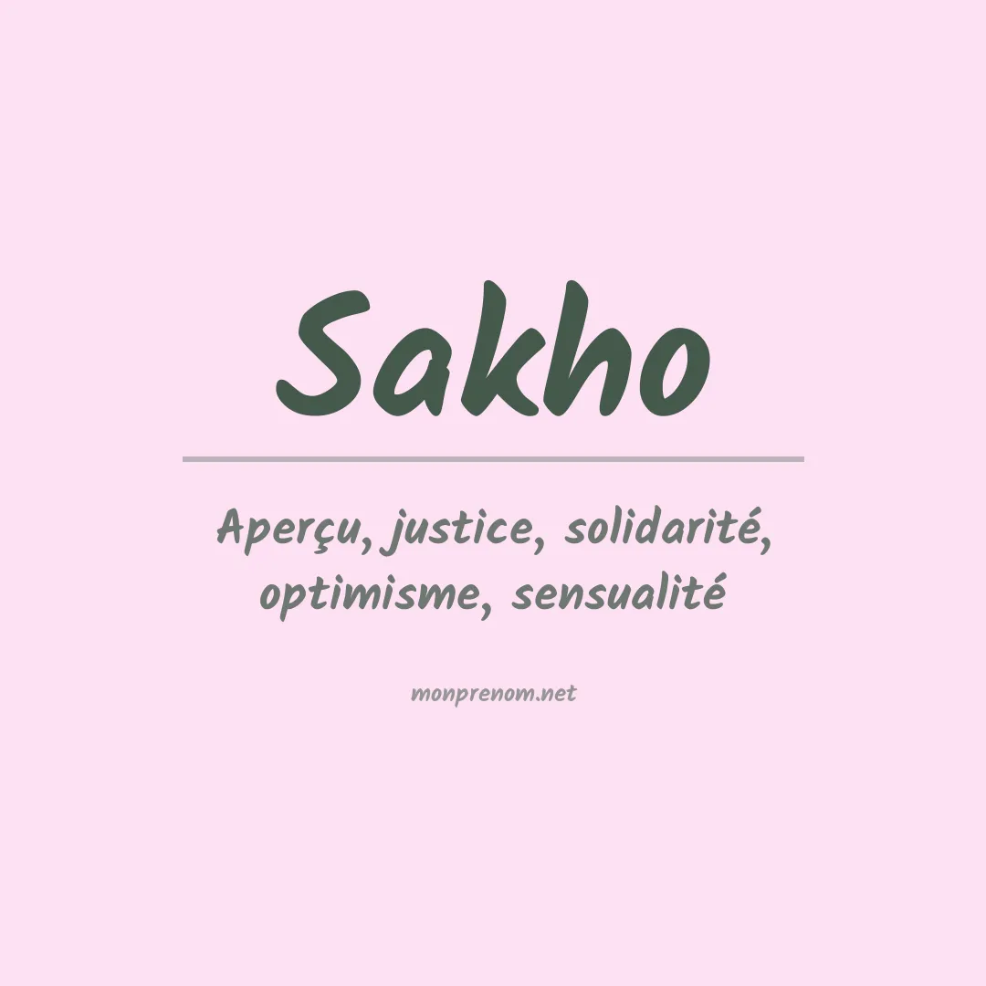 Signification du prénom Sakho