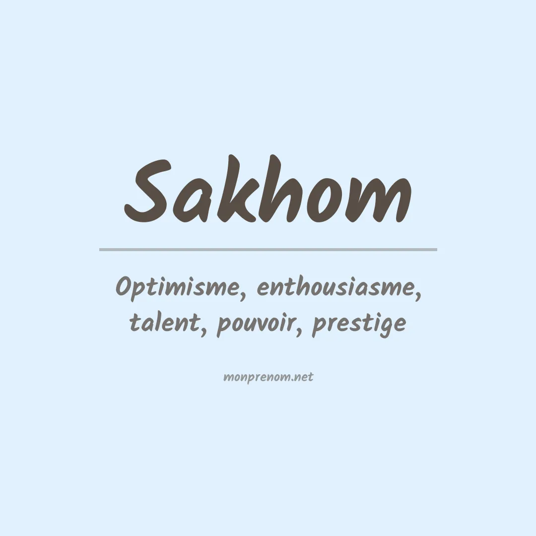 Prénom Sakhom