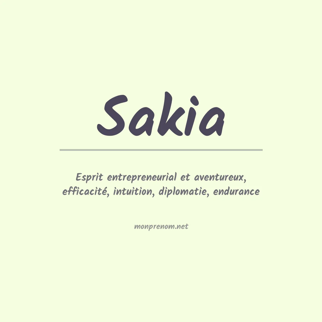 Prénom Sakia