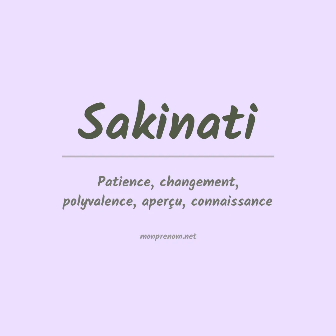 Prénom Sakinati