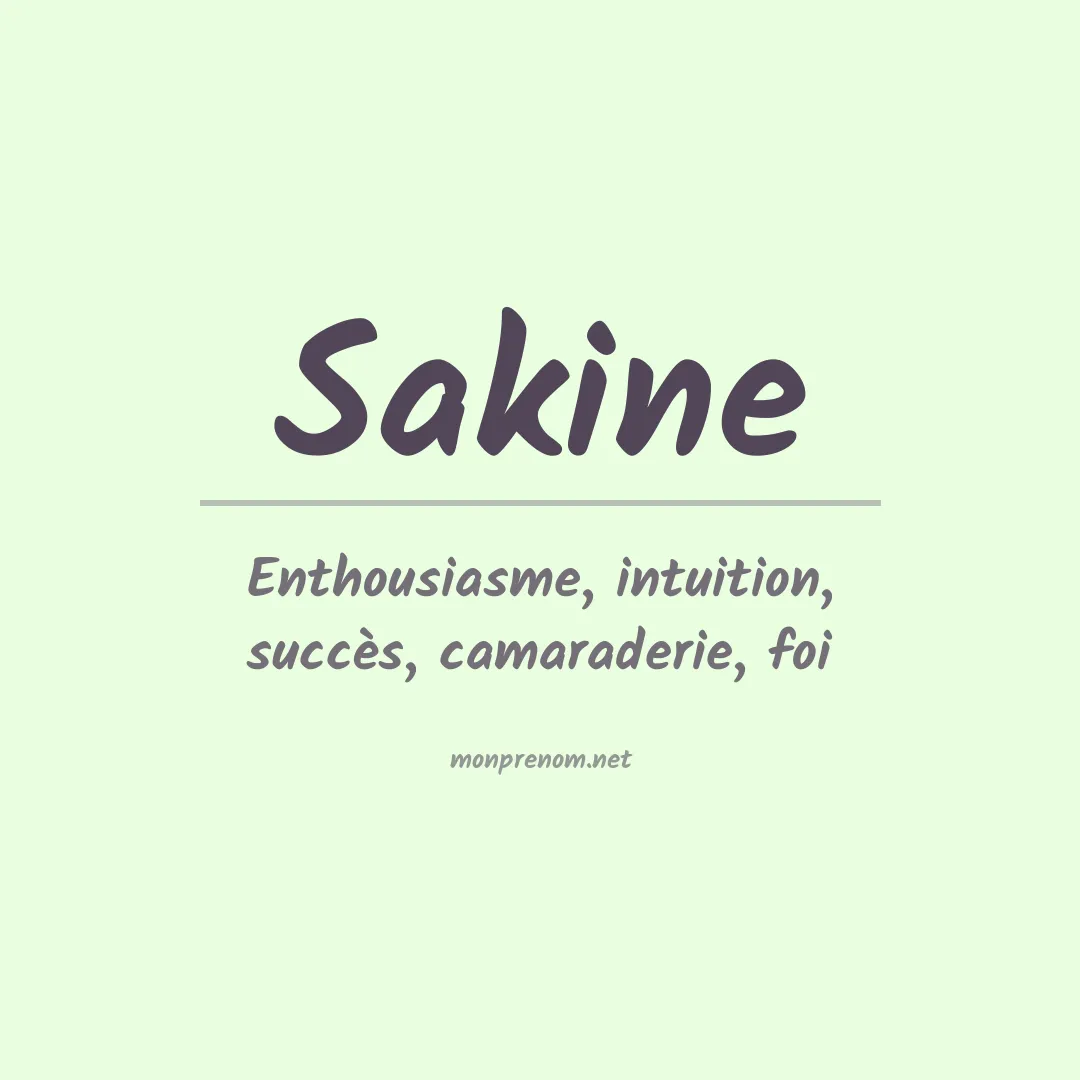 Signification du prénom Sakine